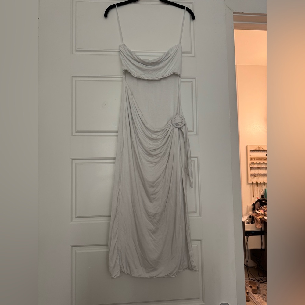 Strapless white sexy dress